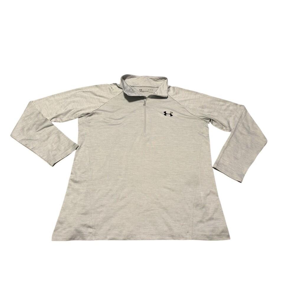 Under Armour Pullover Shirt Mens XL HeatGear Athletic Quarter Zip Loose Fit Gray